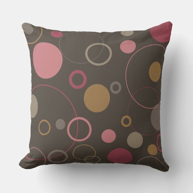 Rose Coffee Bean Mocha Circles Kissen (Vorderseite)