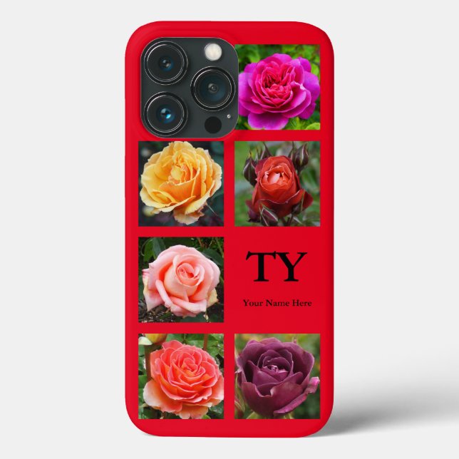 Rose Collage #1 Red iPhone 13 Pro Coque (Verso)