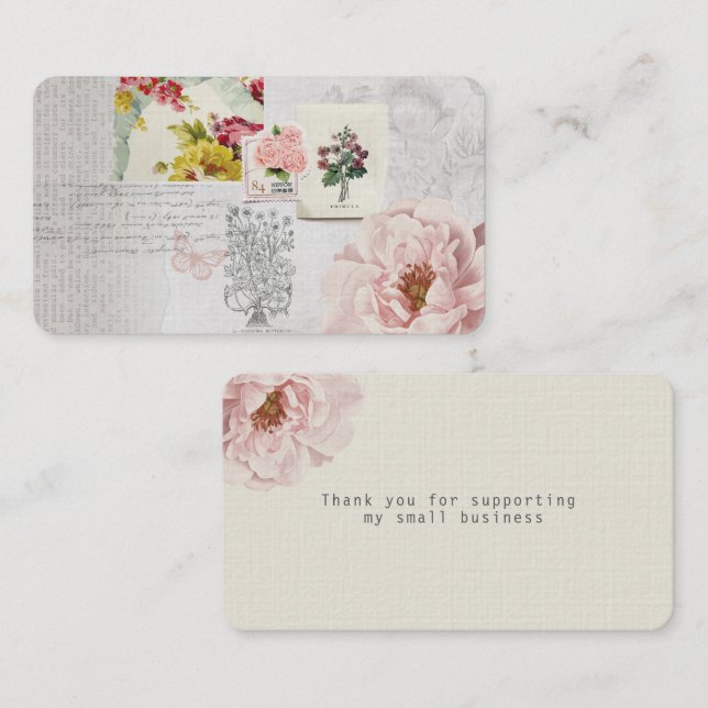 Rose Collage Business dank Karte (Vorne/Hinten)