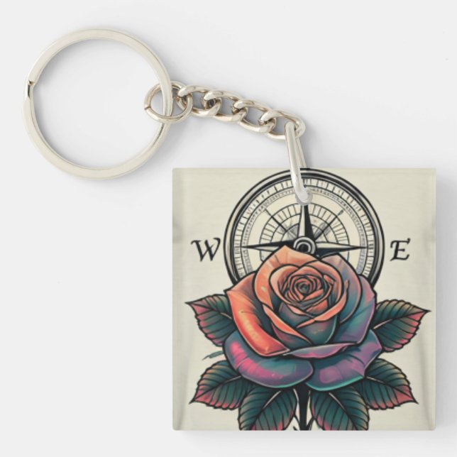 Rose Compass Bliss Schlüsselanhänger (Vorderseite)