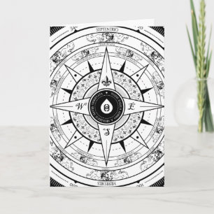 Rose Compass - Carte de voeux / Note (Blanc)