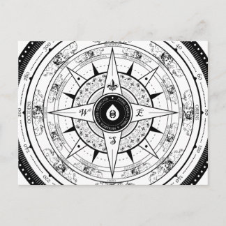 Rose Compass - Carte postale (Blanc)