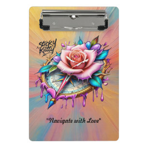 "Rose Compass: Ein Symbol für Liebe und Bliss" Mini Klemmbrett