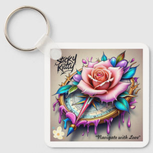 "Rose Compass: Ein Symbol für Liebe und Bliss" Schlüsselanhänger