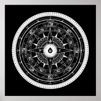 Rose Compass - Poster (noir)