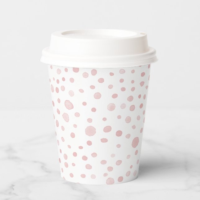 Rose Confetti Aquarelltöne Papier Cup Pappbecher (Vorderseite)