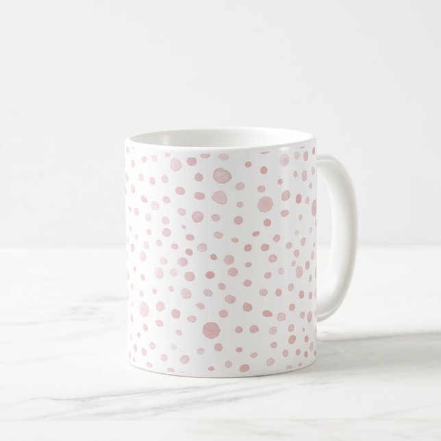 Rose Confetti Wasserfarbe Dots Klassische Tasse (VorderseiteRechts)