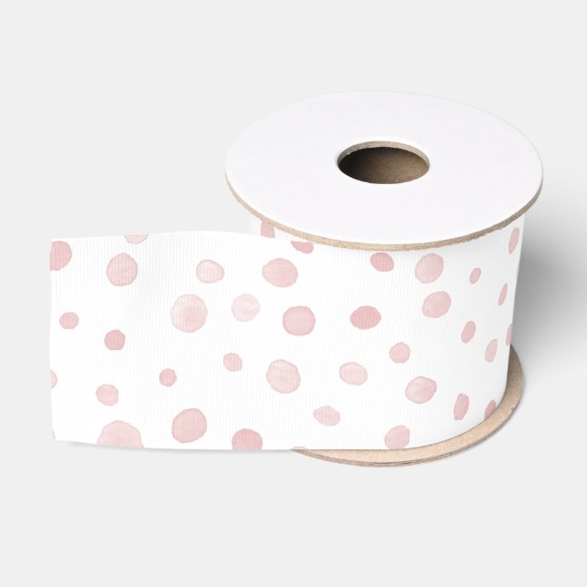 Rose Confetti Wasserfarbe Dots Ribbon Ripsband (Spule)