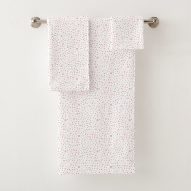 Rose Confetti Wasserfarben Punkte Badhandtuch Set (Insitu)