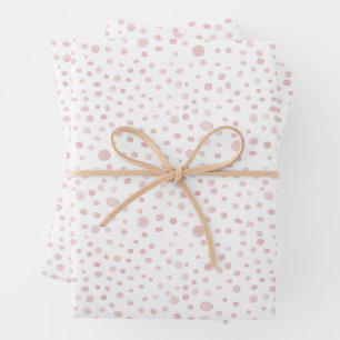 Rose Confetti Watercolor Dots Wrapping Paper Geschenkpapier Set