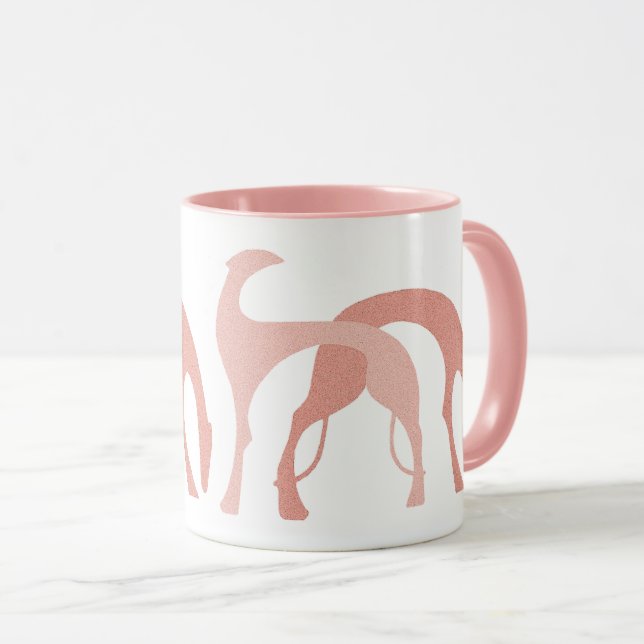 Rose couleur pêche de tasse de chiens (Devant droit)