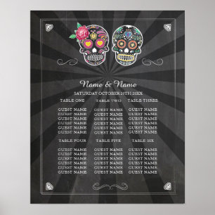 Rose crâne Table Mariage Halloween Poster Siège