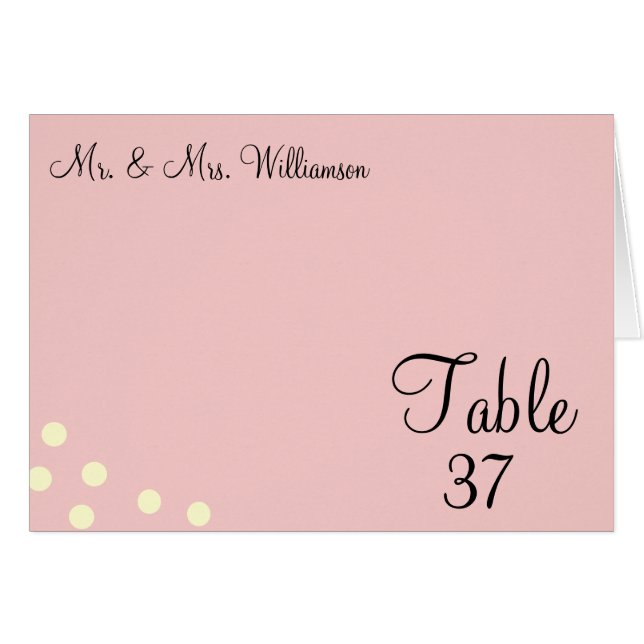 Rose Cream Polka Dotsl Hochzeitskarten (Vorderseite (Horizontal))