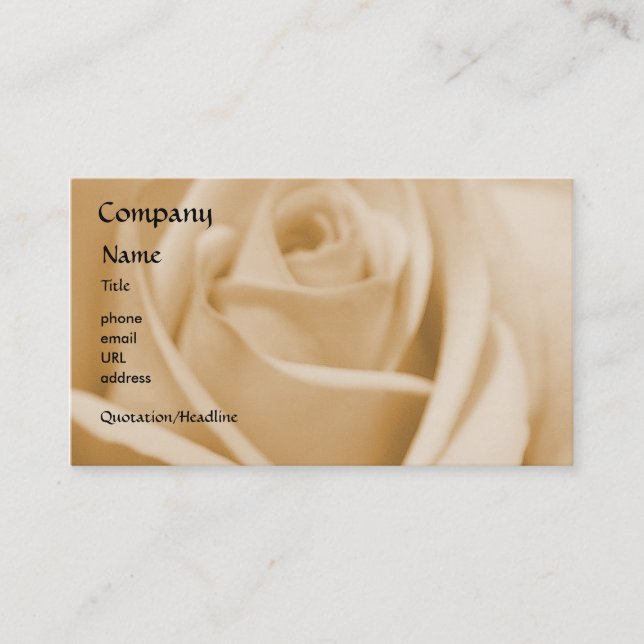 Rose - Creme - Geschäftskartenschablone Visitenkarte (Vorderseite)