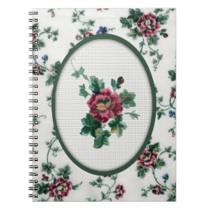 Rose Cross Stitch Notebook Notizblock