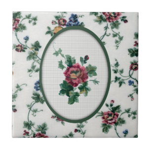 Rose Cross Stitch Tile Fliese