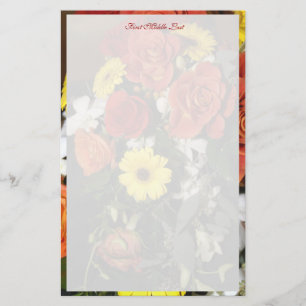 Rose Daisy Floral Bouquet Custom Briefpapier