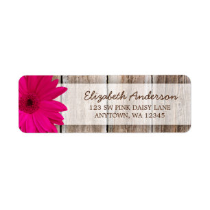 Rose Daisy Rustic Barn Étiquettes de adresse en bo