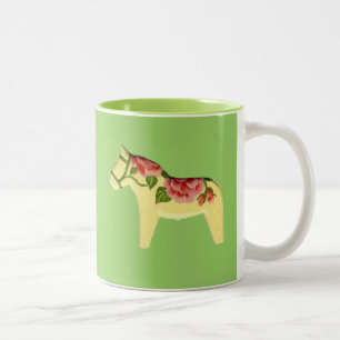 Rose Dala Horse Zweifarbige Tasse
