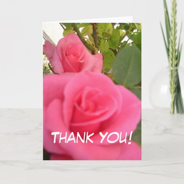 Rose danken Ihnen zu kardieren Dankeskarte (Vorderseite)