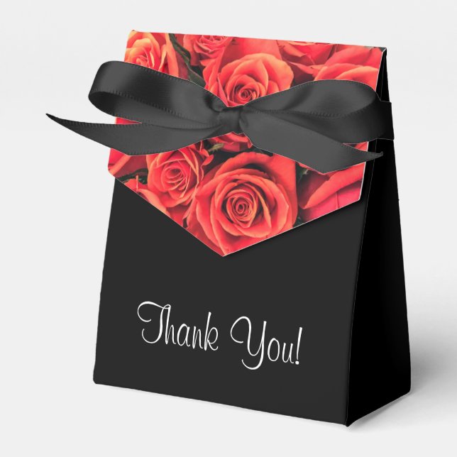 Rose Dankeschön Tent Gunst Box Geschenkschachtel (Vorderseite)