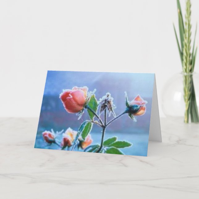 Rose Dankeskarte (Vorderseite)