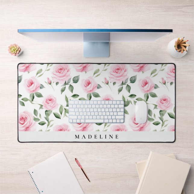 Rose d'aquarelle personnalisé (Bureau 1)