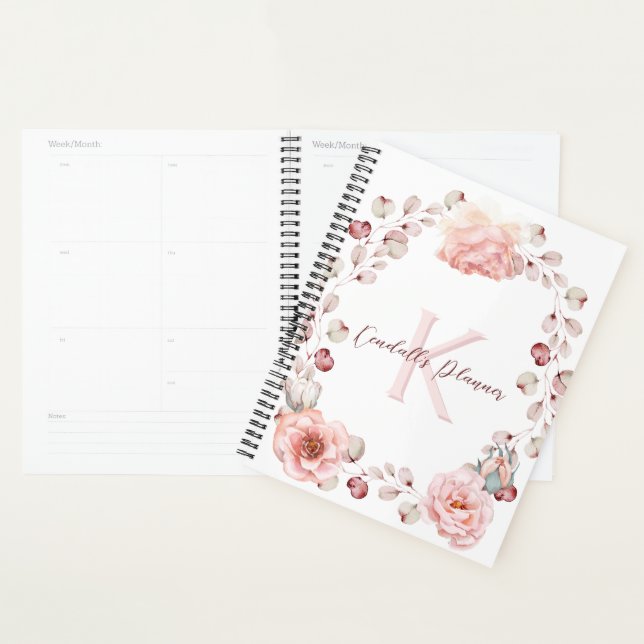 Rose d'aquarelle Wreath personnalisée | BLANCHE (Devant avec enveloppe)