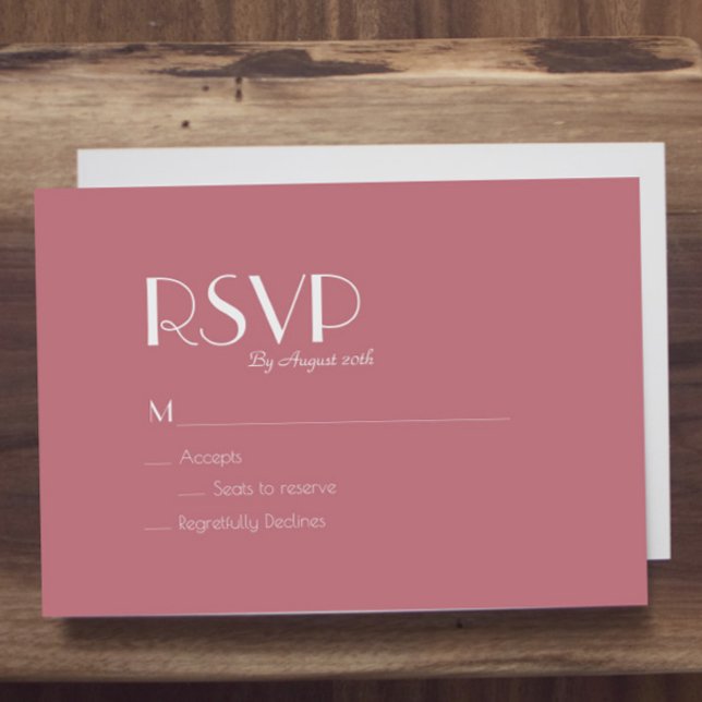 Rose | Dark Rose Wedding RSVP Card (Von Creator hochgeladen)