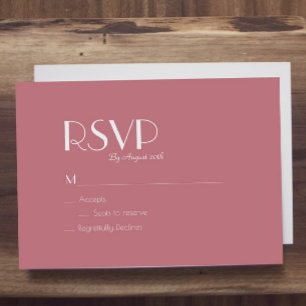 Rose Dark Rose Wedding RSVP Card Karte