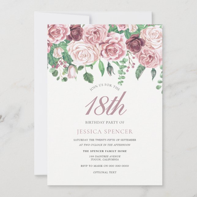 Rose de Bourgogne rose 17e 18e Invitation de 19e a (Devant)