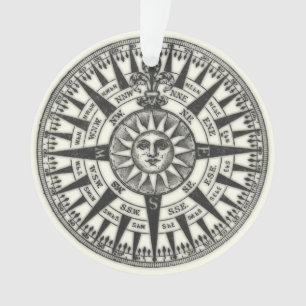 Rose de boussole vintage Sun