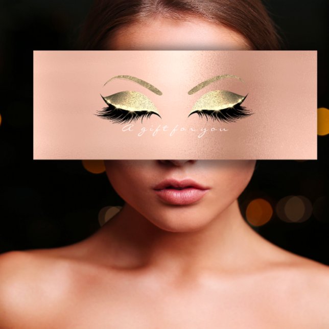 Rose de certificat cadeau White PinkGold Lashes Ma (Gift Certificate Rose White PinkGold Lashes Makeup)