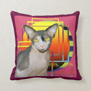 Rose de chat de Kitty de sphinx du coussin  