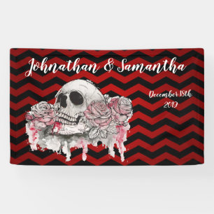 rose de crâne de bannière personnalisée 3'x5' Goth