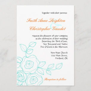 Rose de foi - Faire-part de mariage