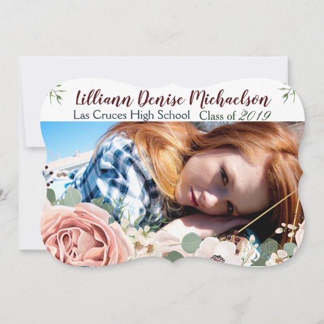 rose de jardin géométrique de Faire-part supérieur (Devant)