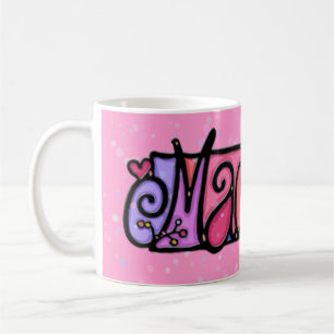 Rose de la tasse peint par coutume MADELYN + fleur