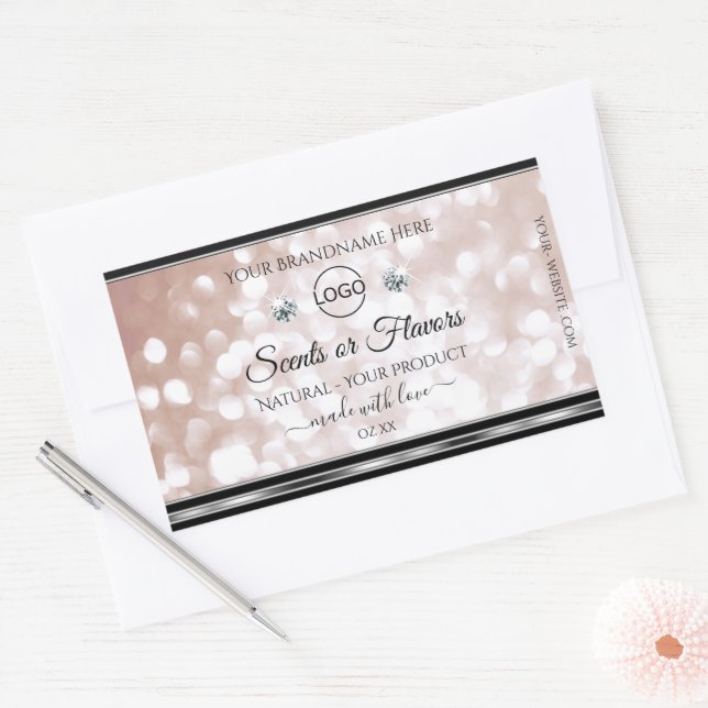 Rose de luxe Shimmer produit Étiquette Bijoux Logo (Enveloppe)