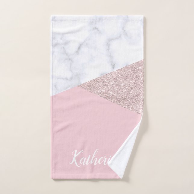 Rose de marbre blanc de parties scintillantes (Serviette à main)