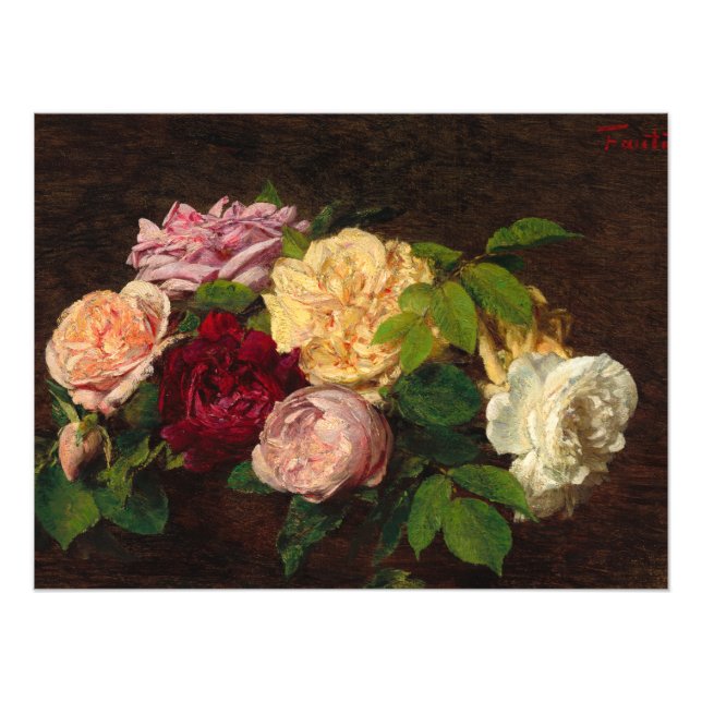 Rose de Nice auf einem Tisch von Henri Fantin-Lato Fotodruck (Vorne)