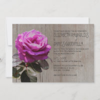 Rose de thé rustique Invitations de mariage