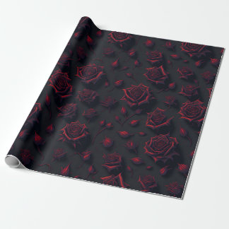 Rose Deep Red Blume Muster Wrapping Paper Geschenkpapier