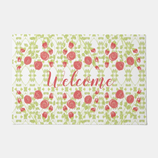 Rose Dekorativ Fußmatte (Vorderseite)