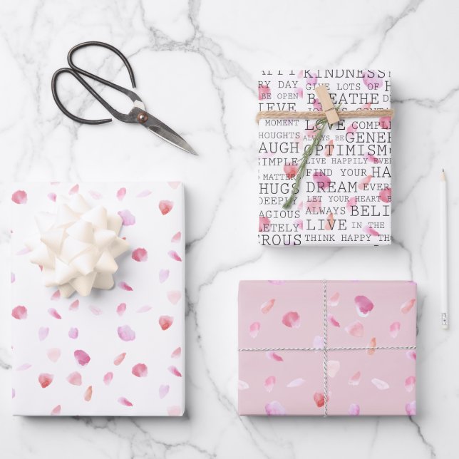 Rose der Aquarellbilder Geschenkpapier Set (Vorderseite)