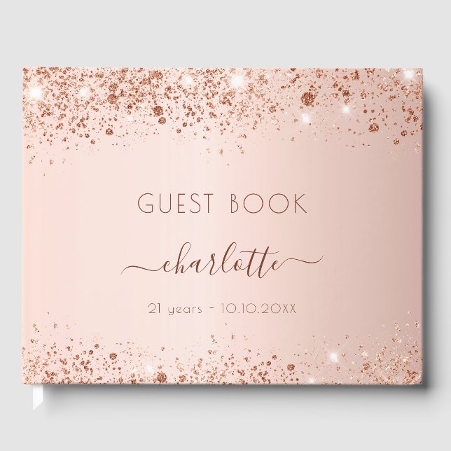 Rose der Birthday Glitzer Gästebuch (Vorderseite)
