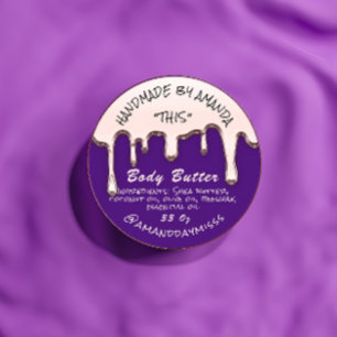 Rose der Body Butter Verpackung Lila Runder Aufkleber