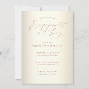 Rose der Champagner-Vertragspartei Gold Typografie Einladung