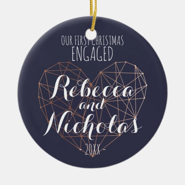 Rose der ersten Weihnachtsgeometrie Keramik Ornament (Vorne)