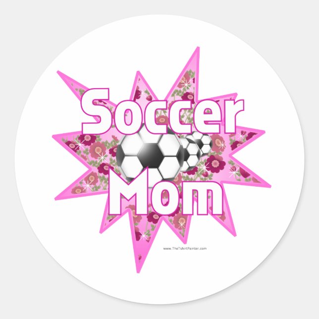 Rose der Fußball-Mama Runder Aufkleber (Vorderseite)